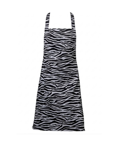 Zebra pattern bib apron - bib,