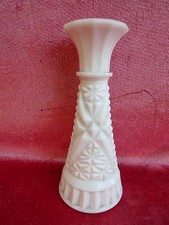 Beautiful, old vase, Pressed glass, White, Art Nouveau