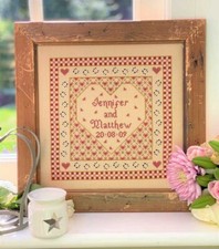 Heart Wedding Sampler Cross
