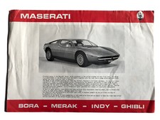 Maserati Merak Brochure Leaflet includes Type 250F Formula 1 Information 1973