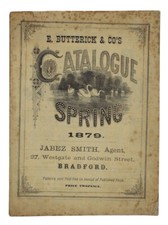 1879 BUTTERICK & COMPANY TRADE CATALOGUE Sewing Patterns VICTORIAN FASHION