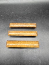 Set Of 3 Vintage Teak Drawer Cupboard Handles Mid century 13 Cm Long Brown