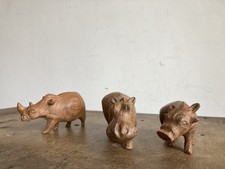 Vintage ( x 3) Hand Carved