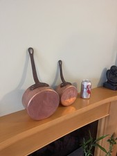 2 Antique French Copper Pans