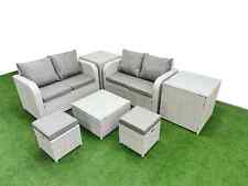 Fimous Outdoor Love Sofa Rattan Garden Furniture Sets with Square Coffee Table