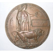 WW1 Death Plaque Penny JOHN