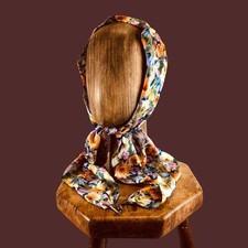 Lady Crow Scotland Silk Floral Magnetic Feature Scarf Christmas Gift Boxed 55"