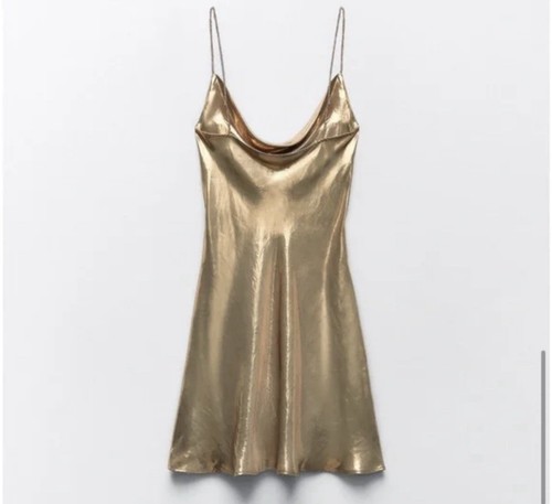 Zara mini sexy gold dress - , size