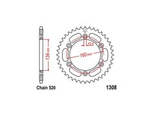 CROWN 42 TEETH STEP 520 JT FOR HONDA VTR 1000 SP1 / SP2 2000-2006