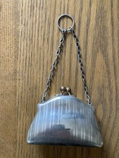 Vintage Edwardian silver plated chatelaine Coin purse. 1920's .