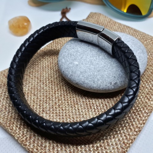 Leather mens bracelet surfer - bracelet,