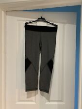 Adidas grey black alphaskin capri 3/4 leggings tights size S