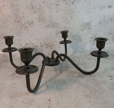 Vtg 4 Arm Pewter Candelabra