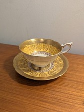 Royal Stafford Bone China Tea Cup And Saucer Yellow And Gold