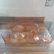 Vintage art deco pink glass - deco,