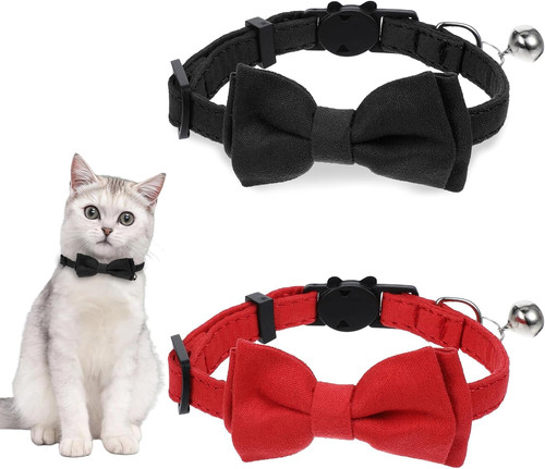 2pcs velvet bowtie cat - velvet,