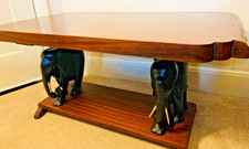 Beautiful Vintage Ashanti Elephant African Hardwood Coffee Table / Occasional