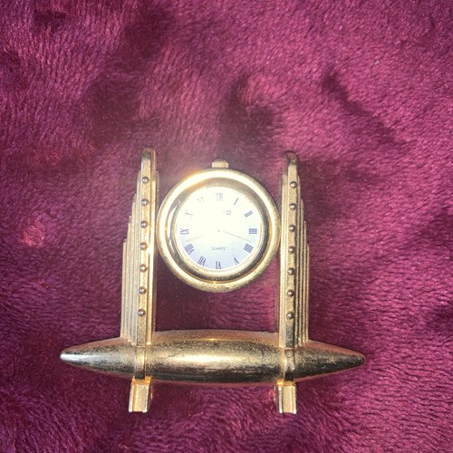 Art deco miniature desk clock - art,