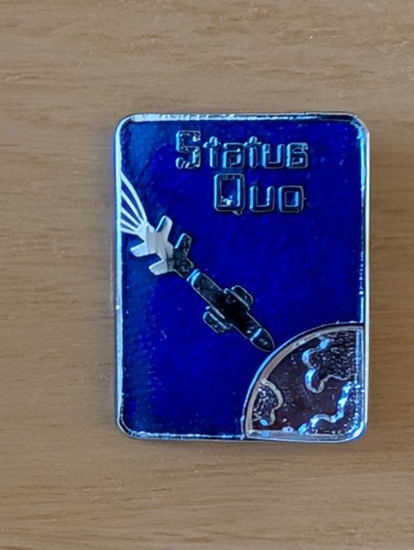 Status quo blue silver enamel - status,