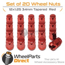Red Wheel Nuts (20) 12x1.25