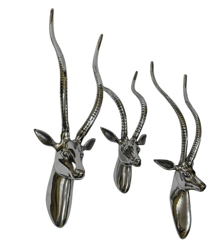 Large metal wall mount - metal, deer