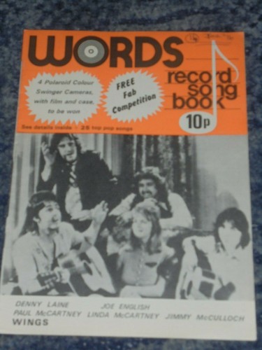 Words record song book - words,