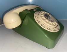 Vintage old Two Tone Green GPO 706 Telephone Durham phone ivory 1960s 66