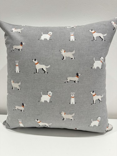 Asstd dogs grey fabric - grey, 16”