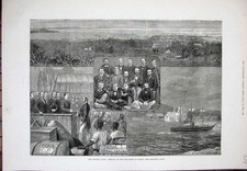 Original Old Antique Print