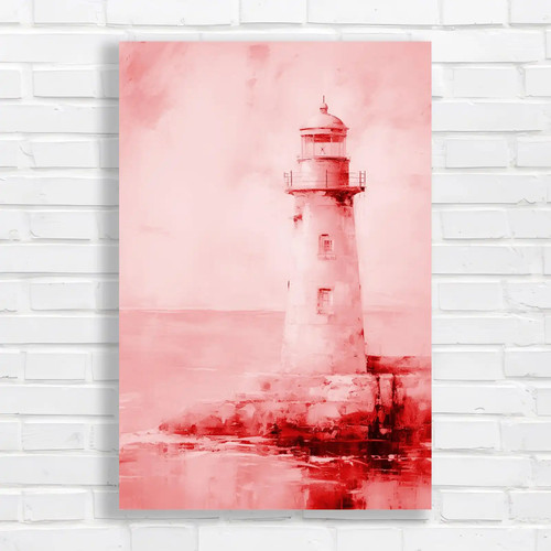 Serene lighthouse red canvas - lighthouse,