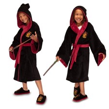 Harry Potter Dressing Gown Childrens Gryffindor Fleece Robe Kids Nightwear