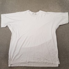 Adidas Y3 Mens T-Shirt Large White Yohji Yamaoto Crew Neck Back Print Streetwear