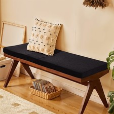 Outdoor Bench Cushion Garden Furniture 2 Seater Settee Bay Window Seat Pad Plain