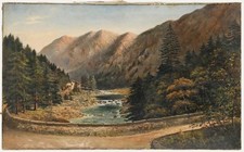 L. Smith - Late 19th Century Oil, Horse & Cart on a Mountain Pass