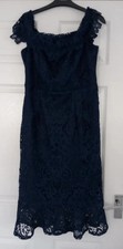 Brand New Lipsy VIP Navy Lace Dress Size 14 Excellent Condition Christmas Party