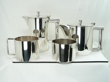 Stylish Art Deco Silver Plated 4 Piece Tea Coffee Service T Wilkinson Pelican