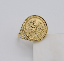 9ct solid gold half sovereign - solid,