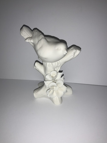 White matte bird ceramic - white,