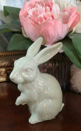 Green ceramic rabbit - ceramic,