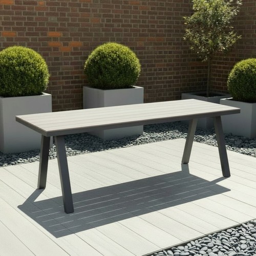 Grey outdoor dining table - grey,