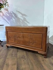 Oriental Carved Camphor Wood Blanket Box