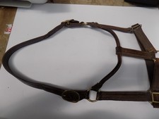 LOVELY VINTAGE LEATHER AND BRASS HORSE HARNESS.