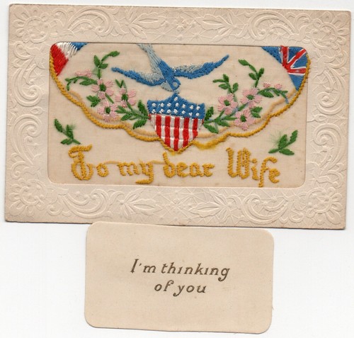 Ww1 patriotic embroidered silk - ww1,