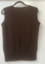 Charles Tyrwhit Ladies Merino Wool Brown V Neck Tank Top Size L