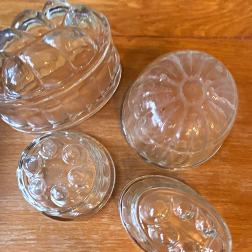 Clear glass flower jelly - glass,