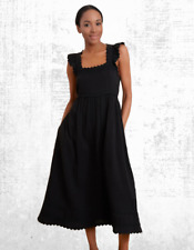 Ex WYSE Women’s Sleeveless Sophia Smocked Sundress in Black RRP £180