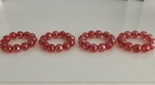 Set Of 4  Red Beaded napkin
