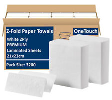 Luxury White 2ply Z Fold Paper Hand Towels MultiFold - Case of 3200 Napkins