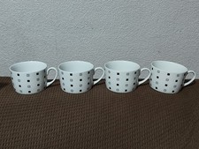 Sabichi Coffee Cup Grey and Black Squares Set Of Four 