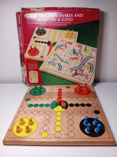 Wooden snakes ladders ludo - wooden,